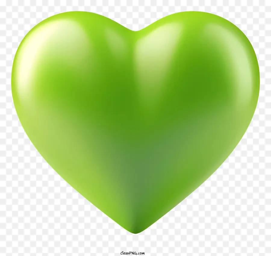 Corazón Verde，Objeto Brillante PNG