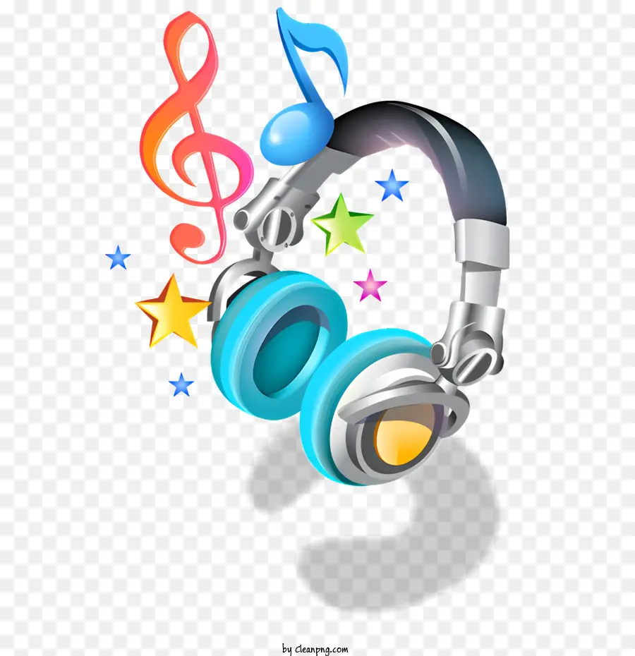 Música，Auriculares Coloridos PNG