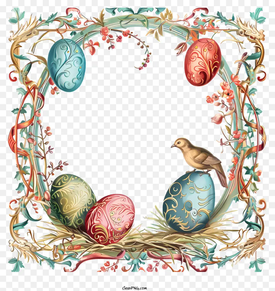 Marco Del Día De Pascua，Huevos Decorativos PNG