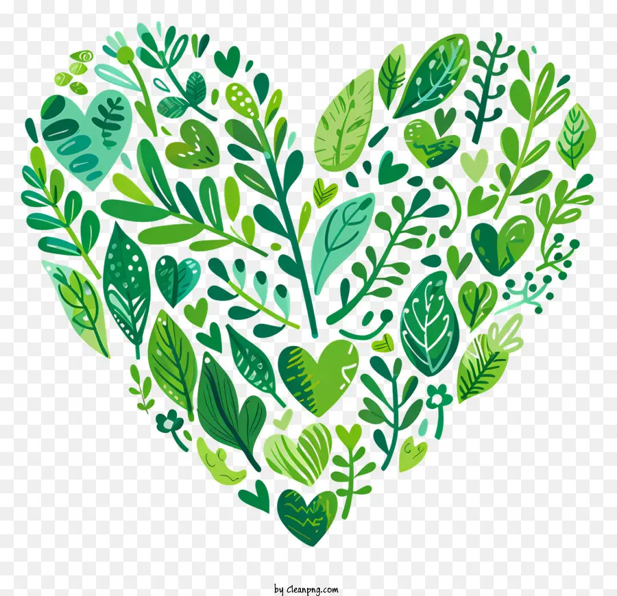 Corazón Verde，Vida Sostenible PNG