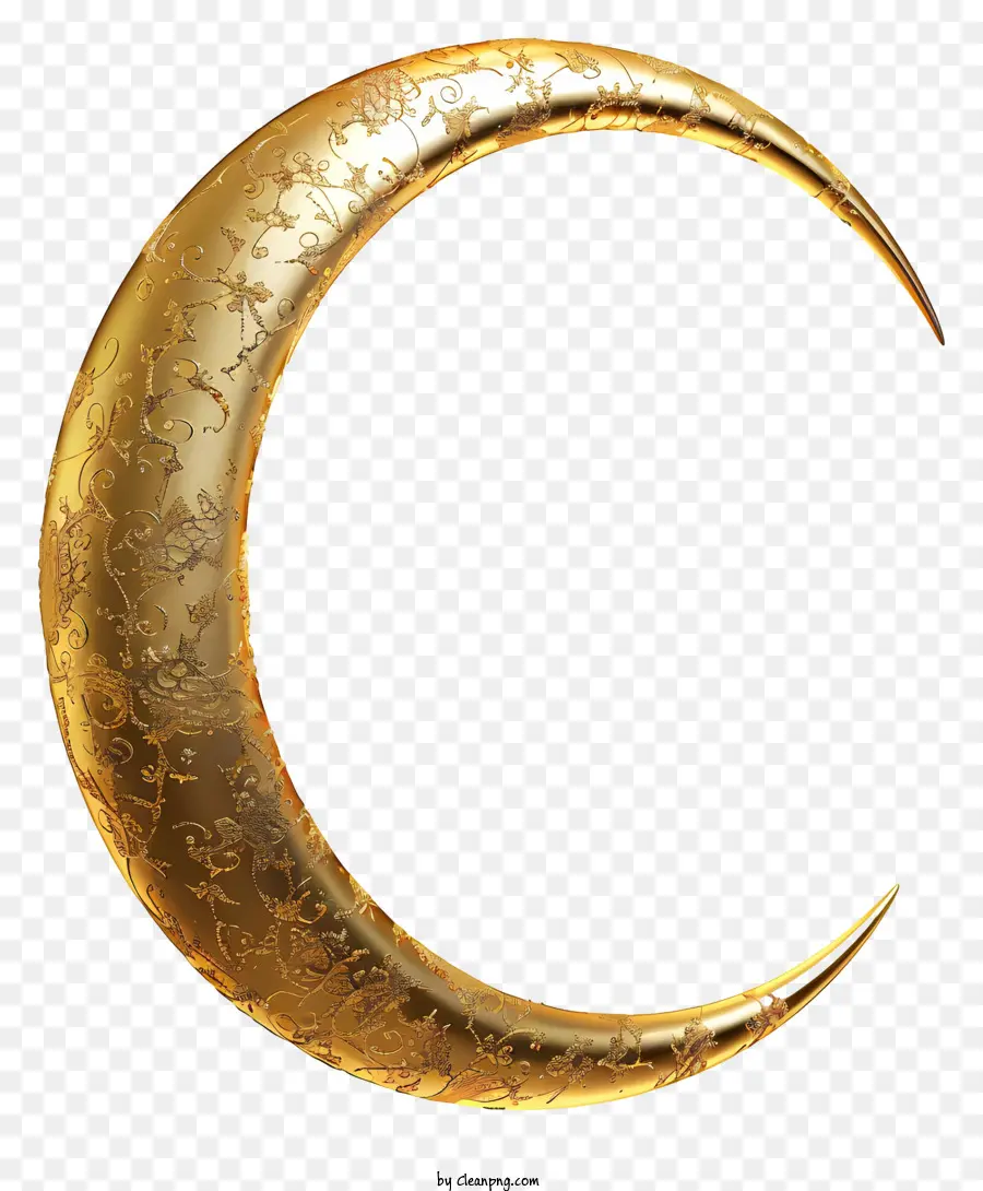 Crescent Moon，Objeto De Luna De Oro PNG