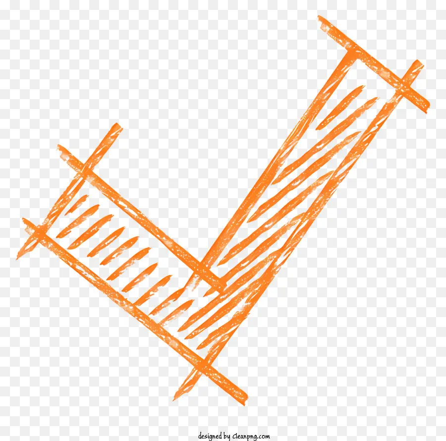 Naranja Marca De Verificación，Cruz De Madera PNG