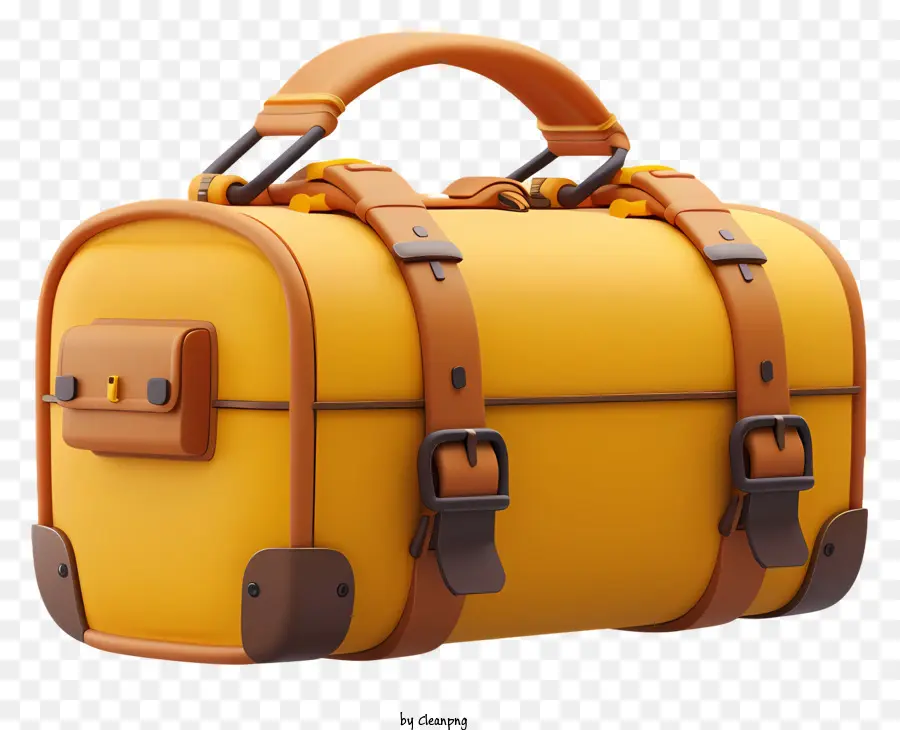 Bolsa De Lona De，Maletín De Cuero Amarillo PNG