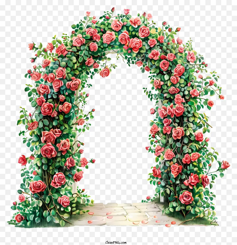 Puerta De Flores De Primavera，Cenador De Rosas PNG