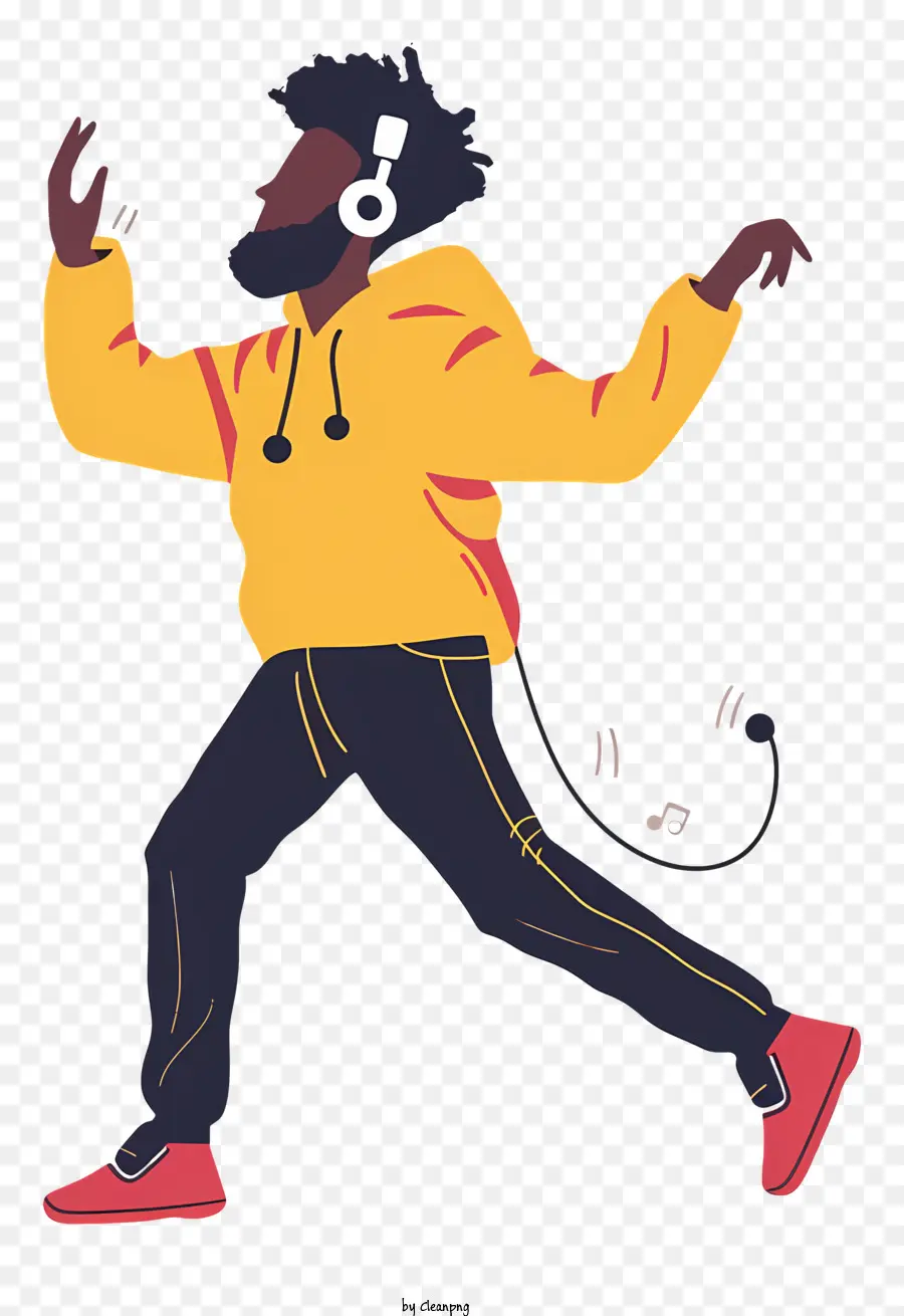 Hombre Bailando，Auriculares PNG