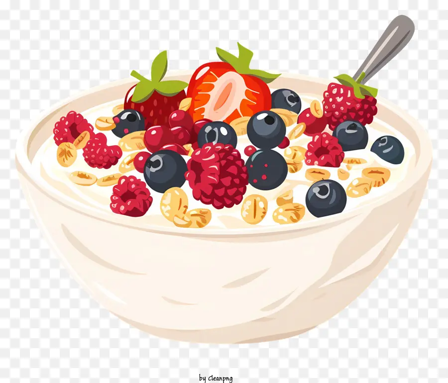 Tazón De Yogurt，Cereales PNG