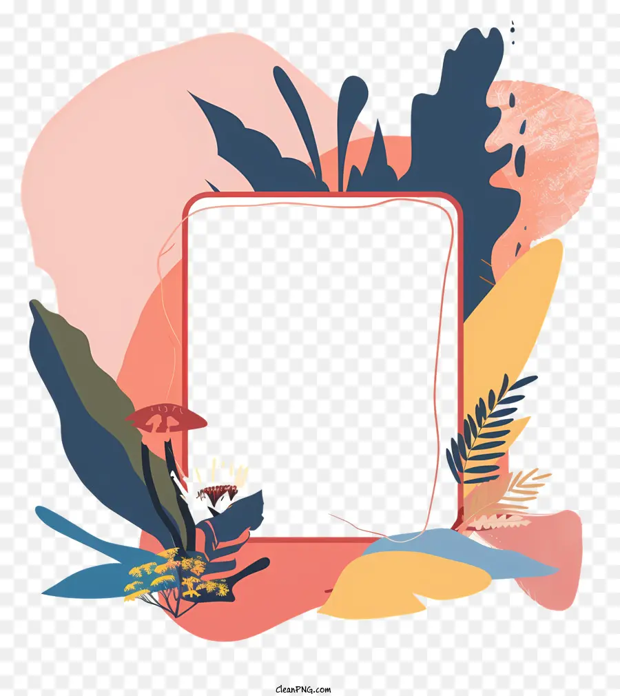 Marco De Imagen，Collage Floral Abstracto PNG