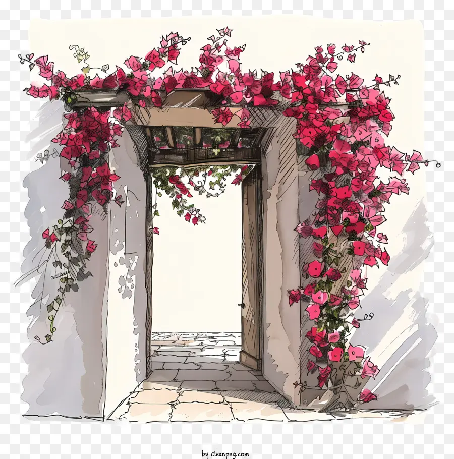 Puerta De Flores De Primavera，Arco De Flores PNG