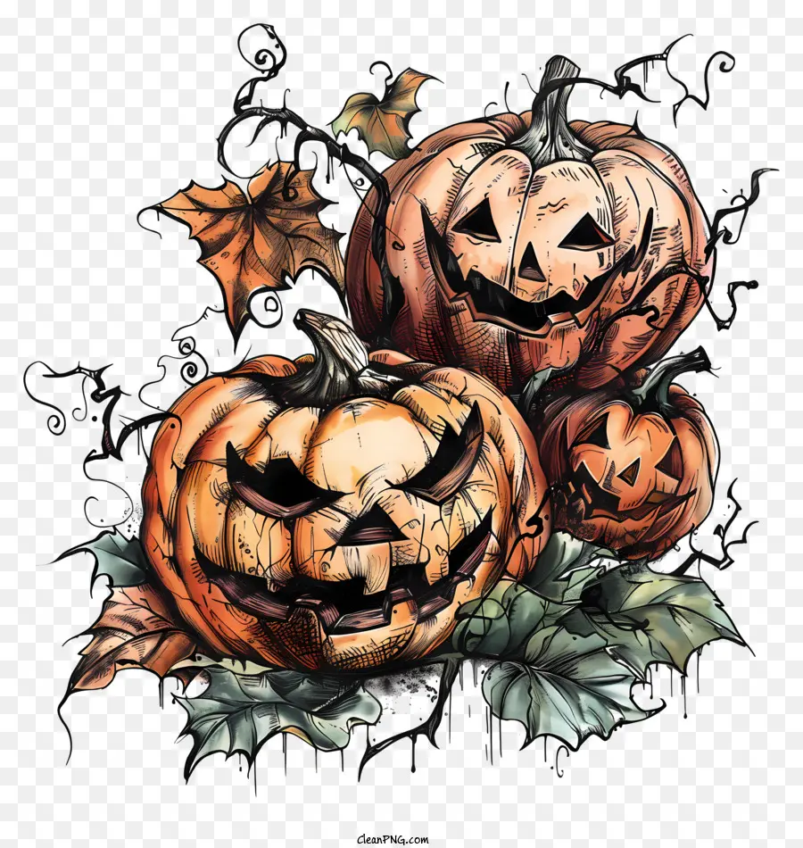 Calabazas De Halloween，Jack Olternerns PNG