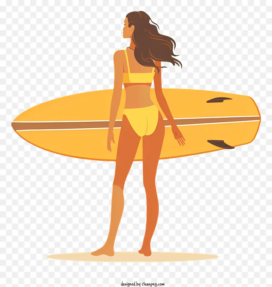 Mujer Con Tabla De Surf，Playa PNG