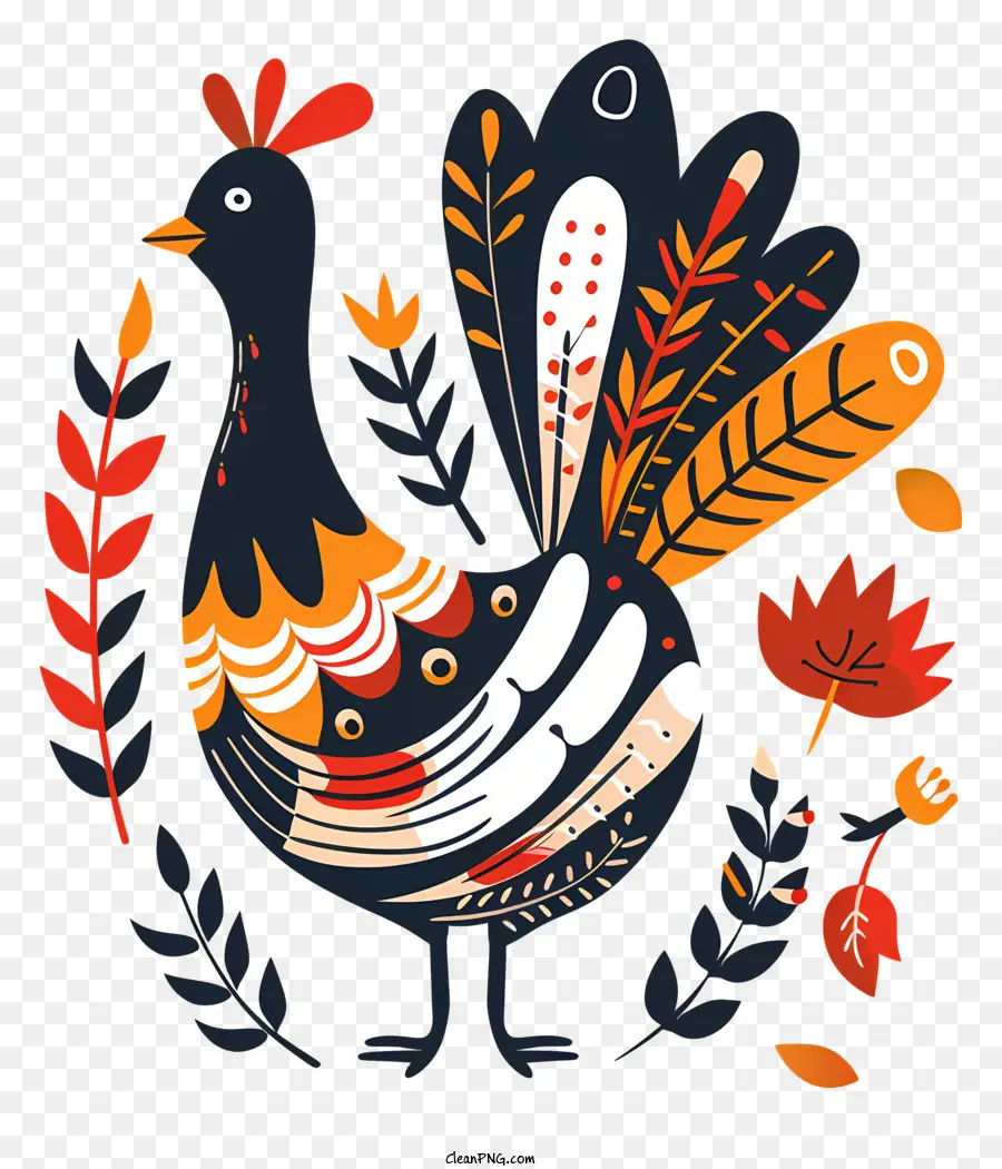 Día De Acción De Gracias Turquía，Pájaro Negro Y Naranja PNG