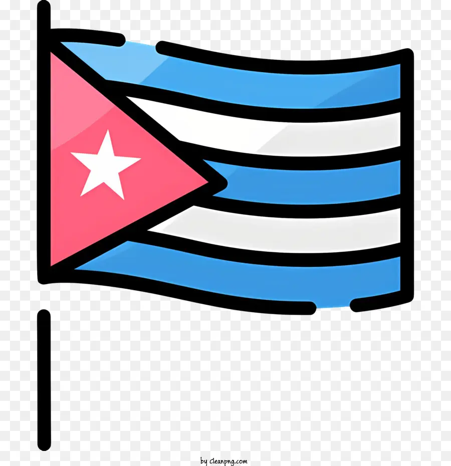 Cuba Flag，Bandera Azul Y Blanca PNG