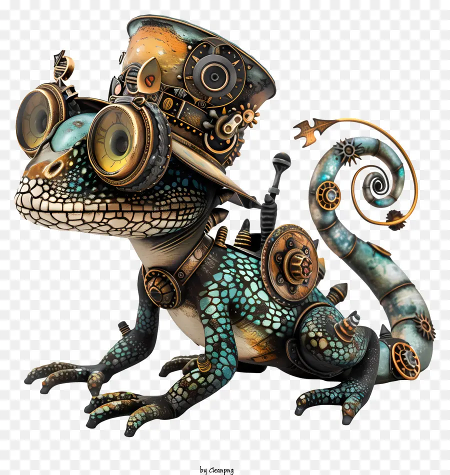 Steampunk，Lagarto Mecánico PNG