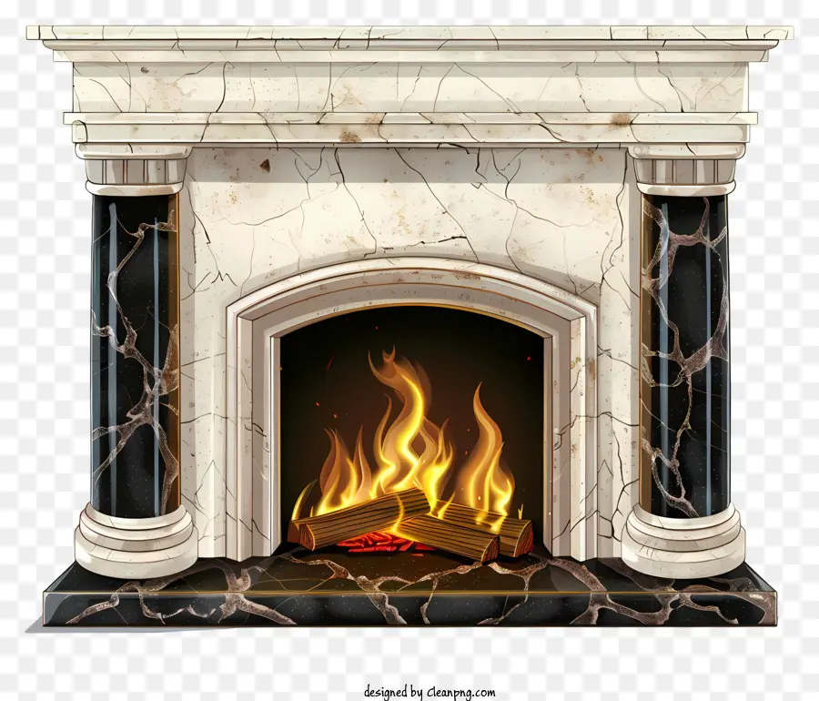 Chimenea Con Fuego Ardiente，Chimenea PNG