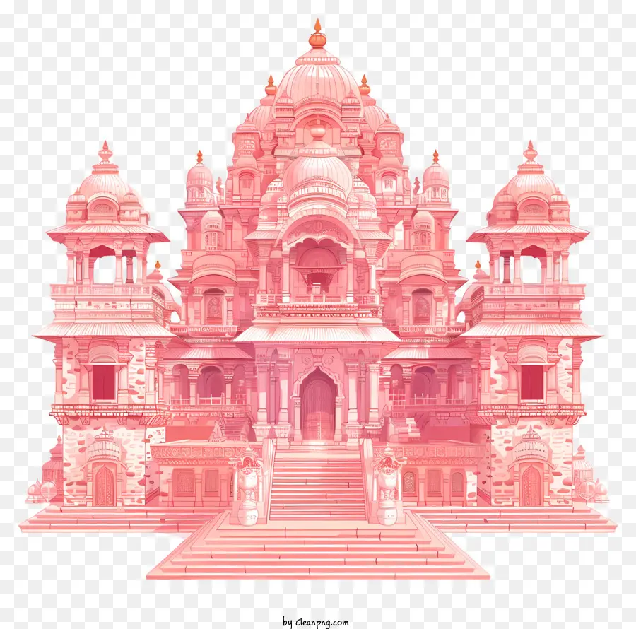 Ram Mandir，Edificio De Color Rosa PNG