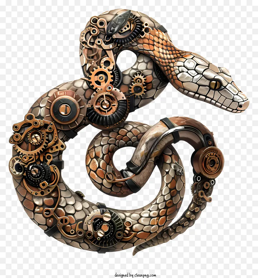 Steampunk，Serpiente Mecánica PNG