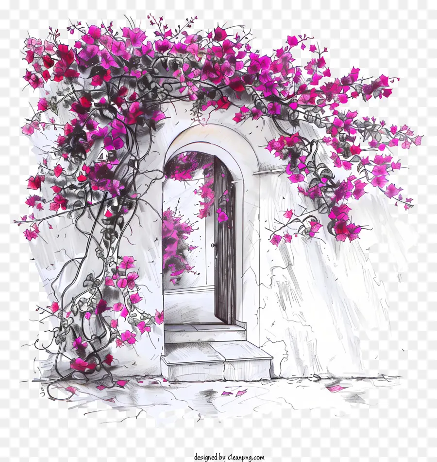 Puerta De Flores De Primavera，Arco Florido PNG