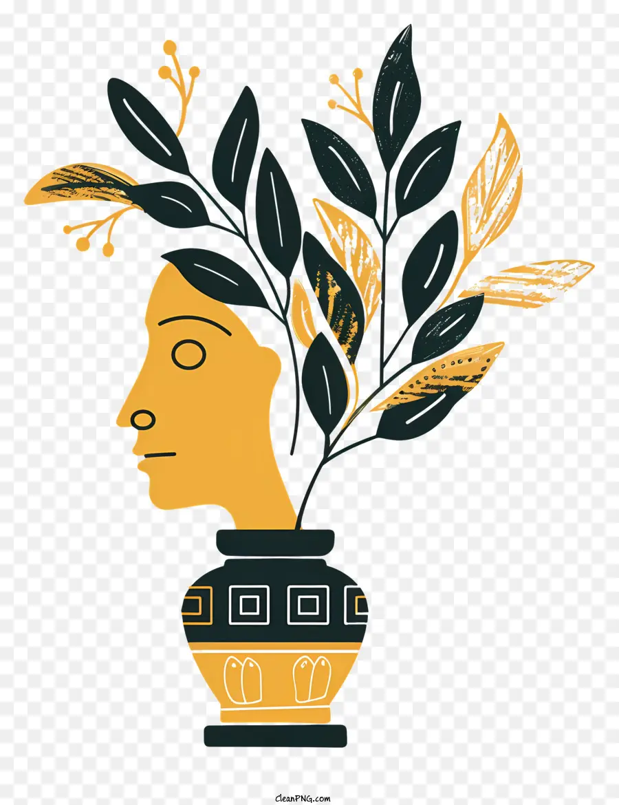 Jarrón De Plantas Abstractos，Mujer Fache Barry PNG