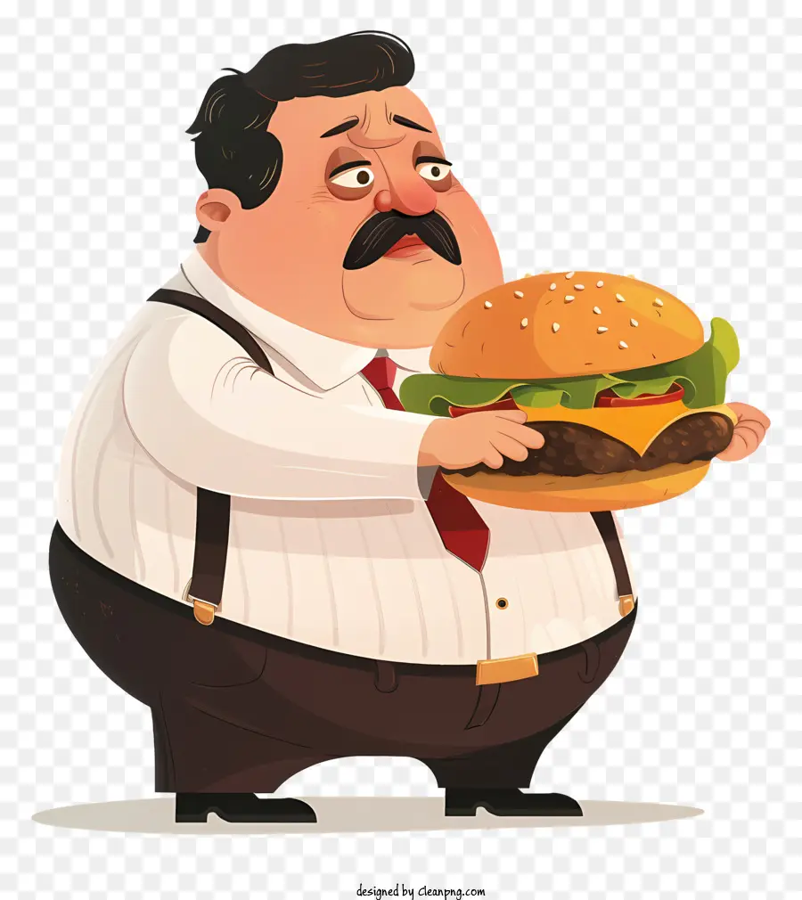 Día Mundial De La Obesidad，Hombre Con Hamburguesa PNG