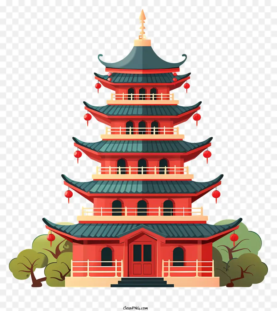 Pagoda，Paredes Rojas PNG