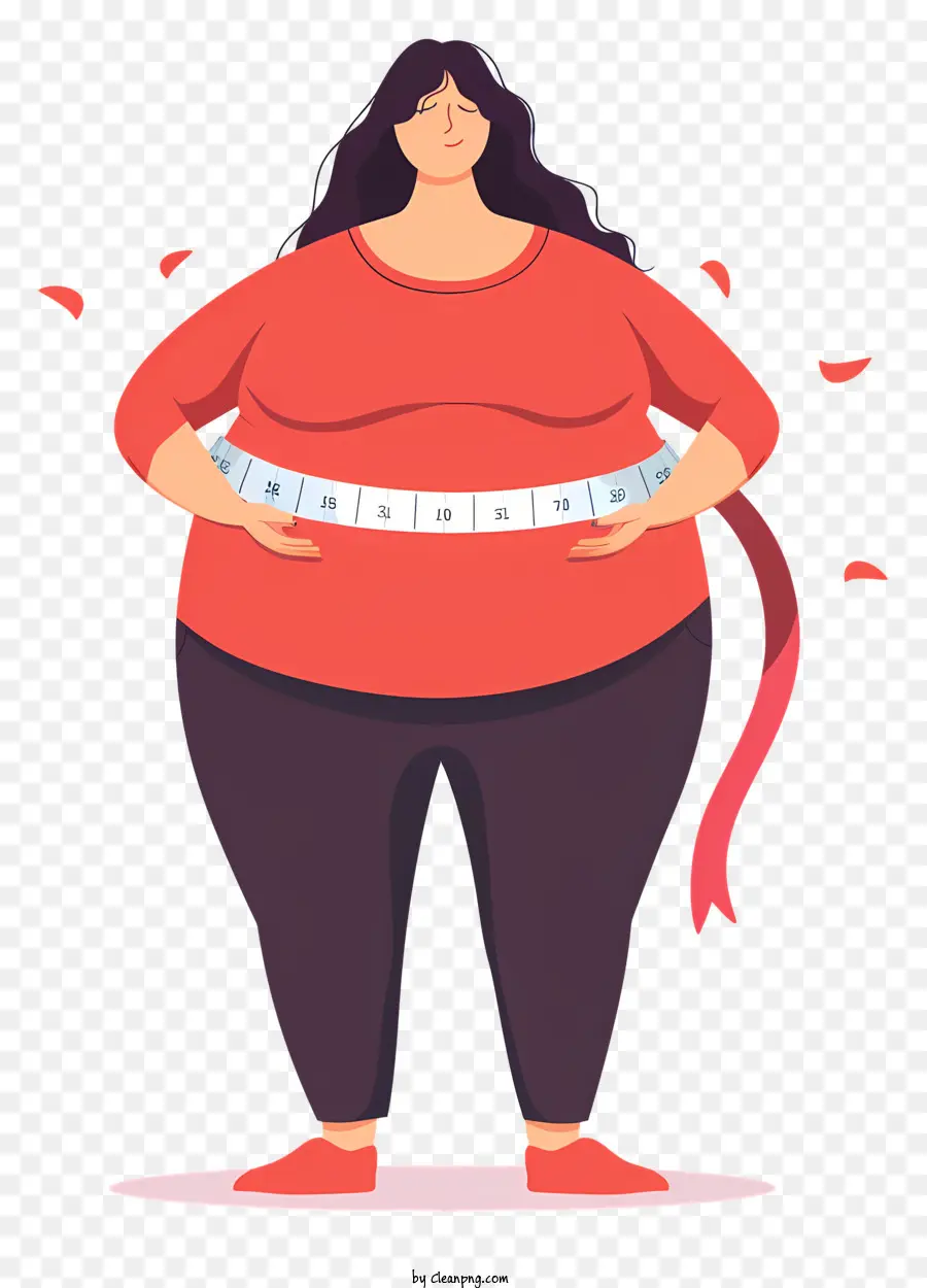 Día Mundial De La Obesidad，Mujer Con Cinta Métrica PNG