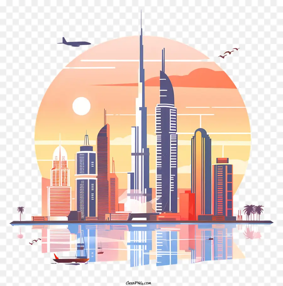 Skyline De Dubai，Horizonte De La Ciudad PNG