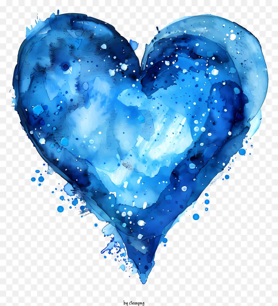 Corazón De Acuarela Azul，Corazon Azul PNG