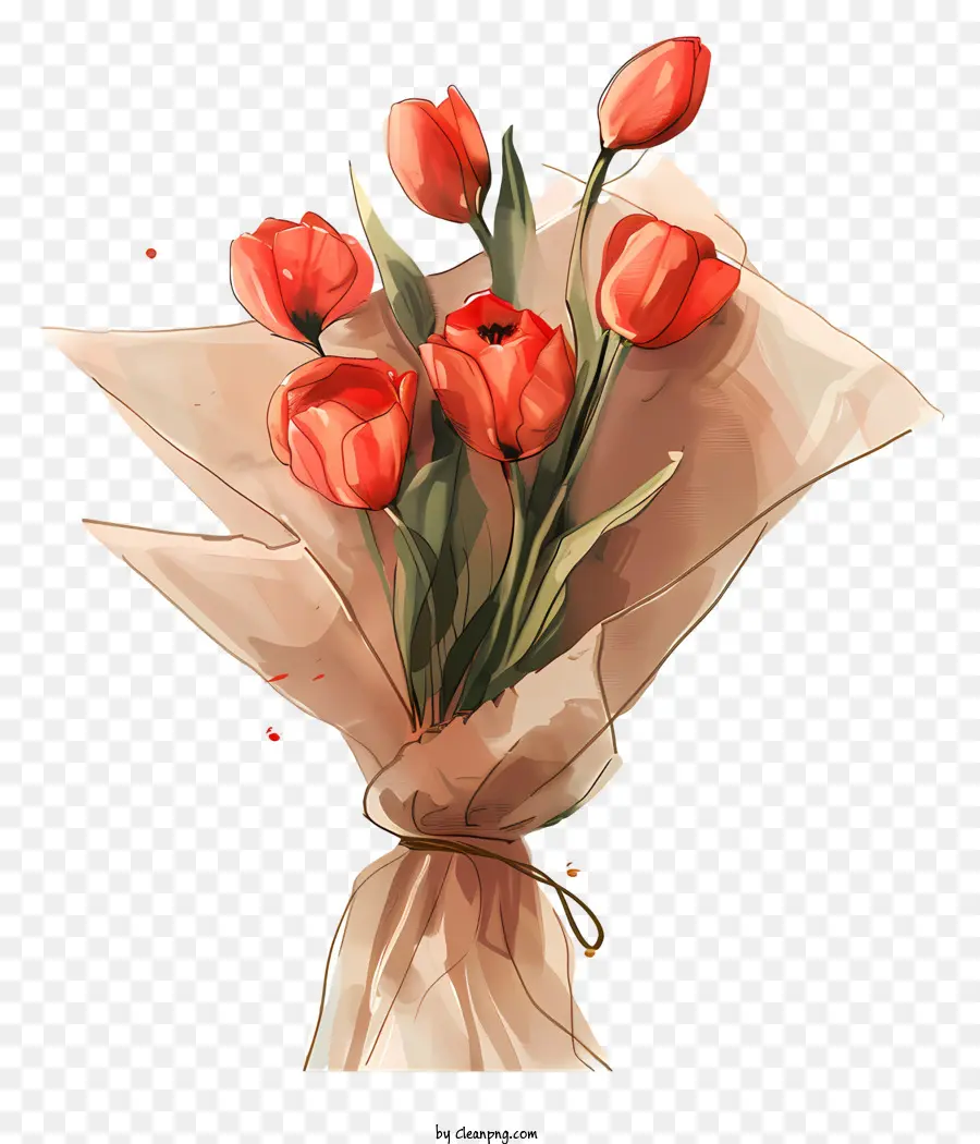 Tulip Bouquet，Tulipanes Rojos PNG