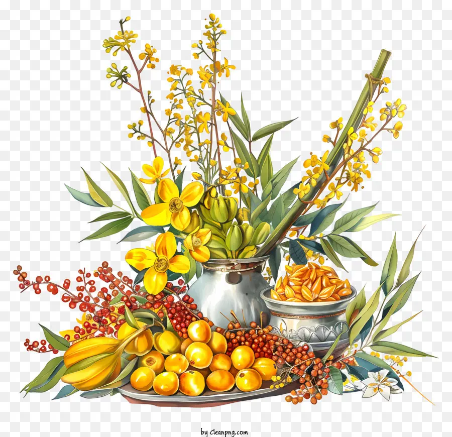 Vishu，Flores Amarillas PNG