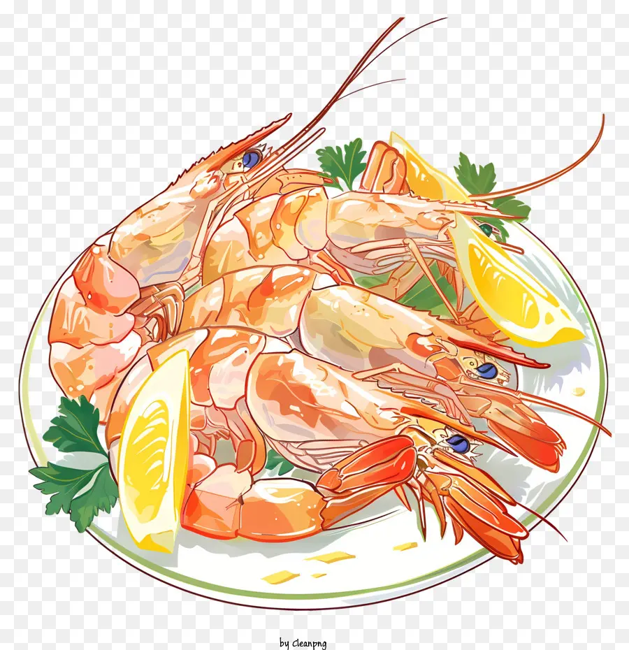 Gambas Rebozadas，Plato De Camarones PNG