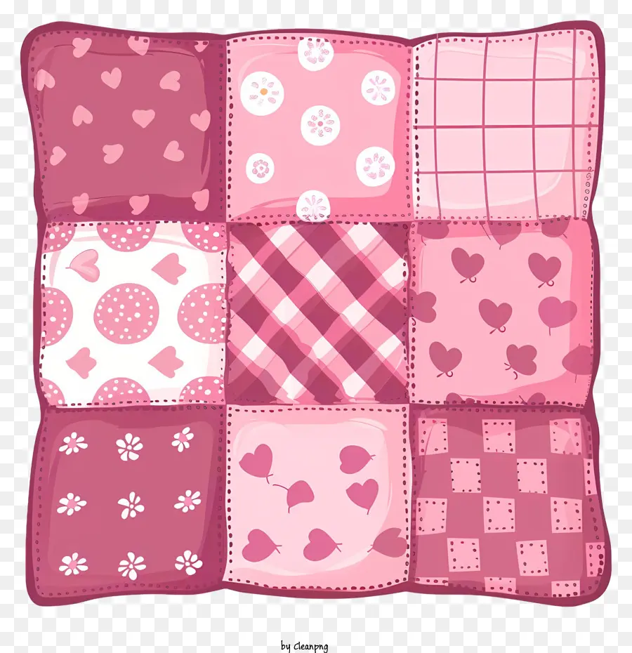 Rosa Almohada，Colcha De Patch PNG