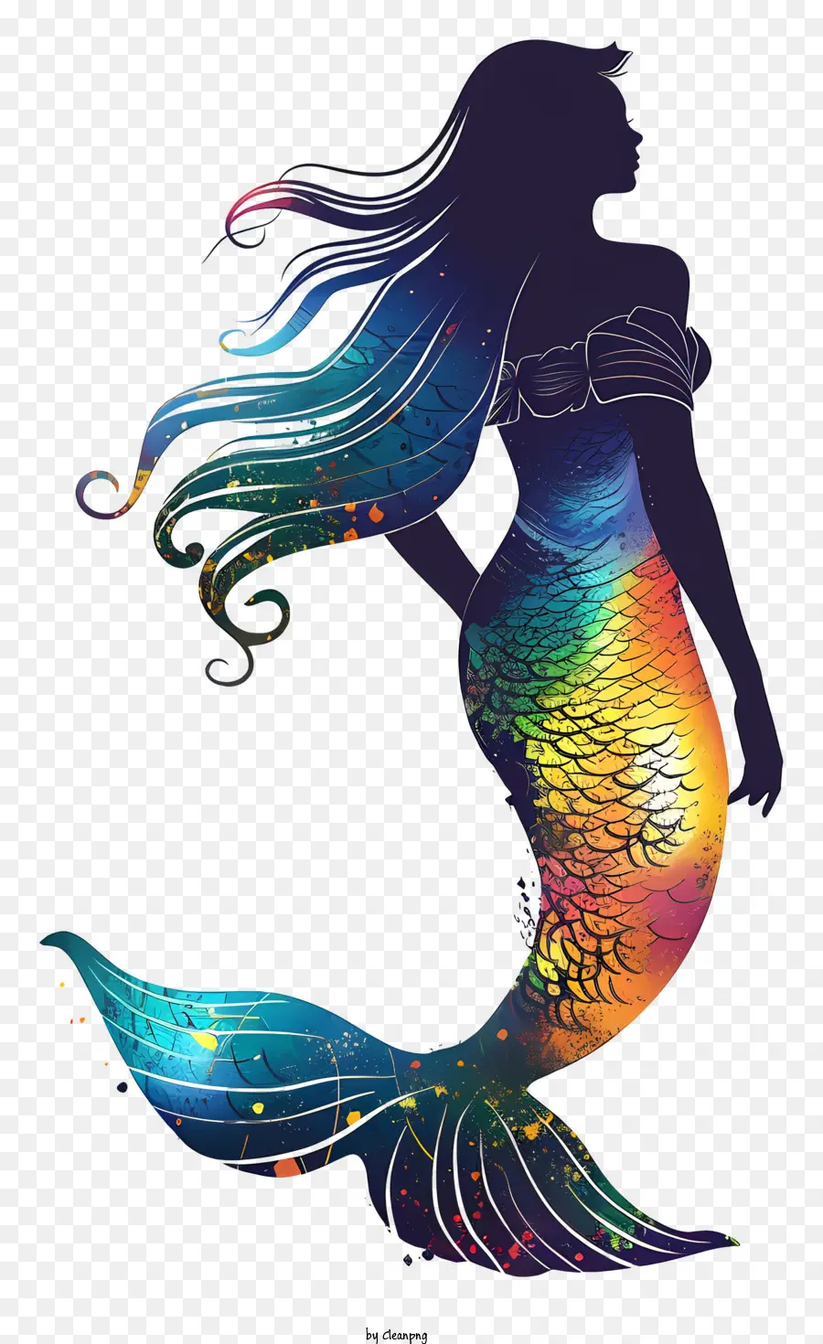 Silueta De Sirena，Sirena PNG