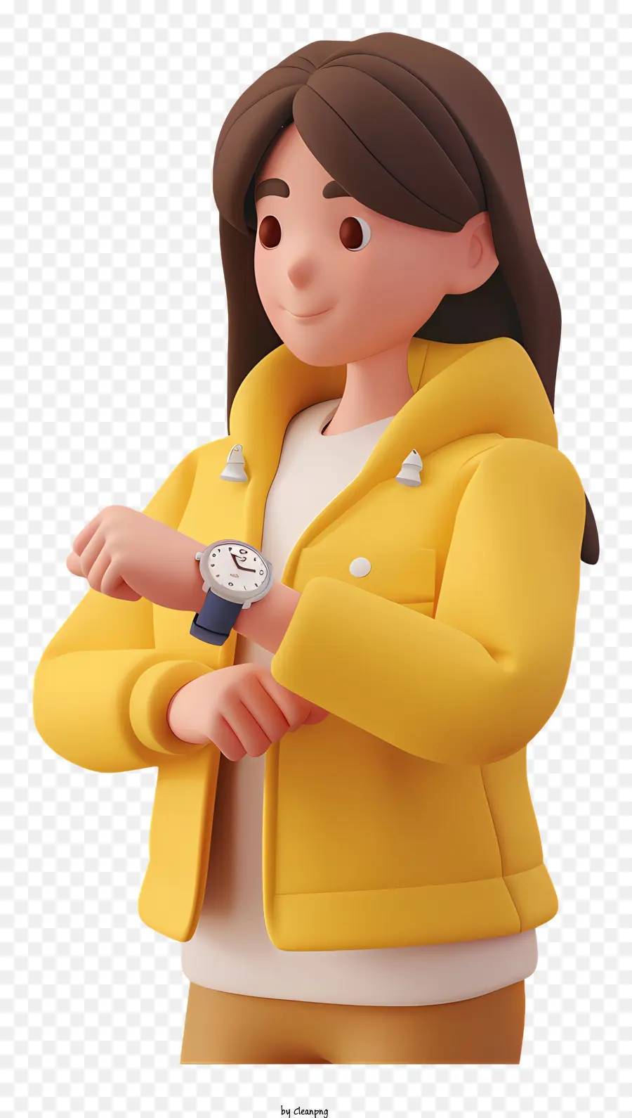 Mujer，Chaqueta Amarilla PNG