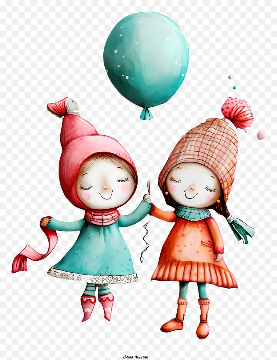 Feliz Día De Los Hermanos，Chicas Con Globos PNG