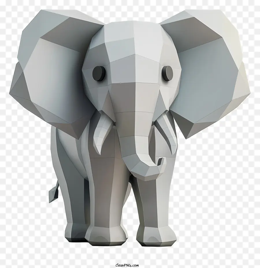 Elefante，Modelo De Bajo Polígono PNG