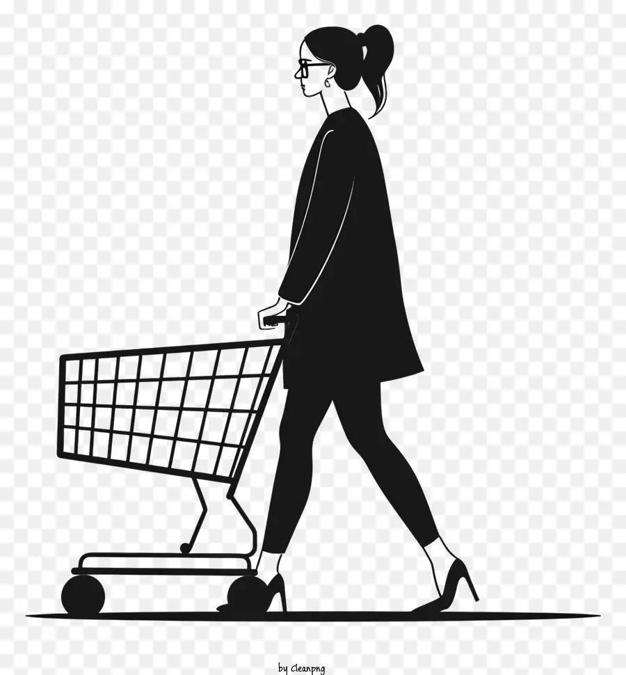 Silueta Femenina De Compras，Mujer PNG