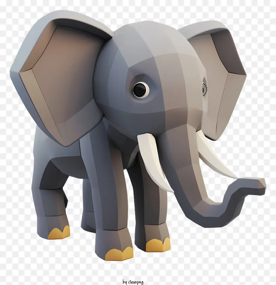 Elefante，Lowpoly PNG