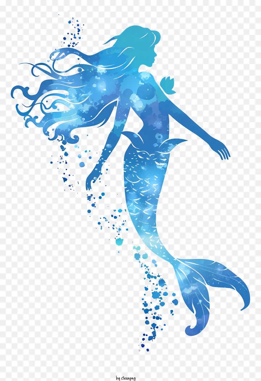 Silueta De Sirena，Sirena PNG