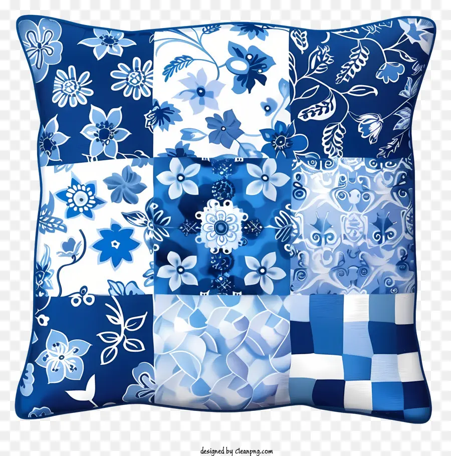 Azul Almohada，Edredón Azul Y Blanco PNG