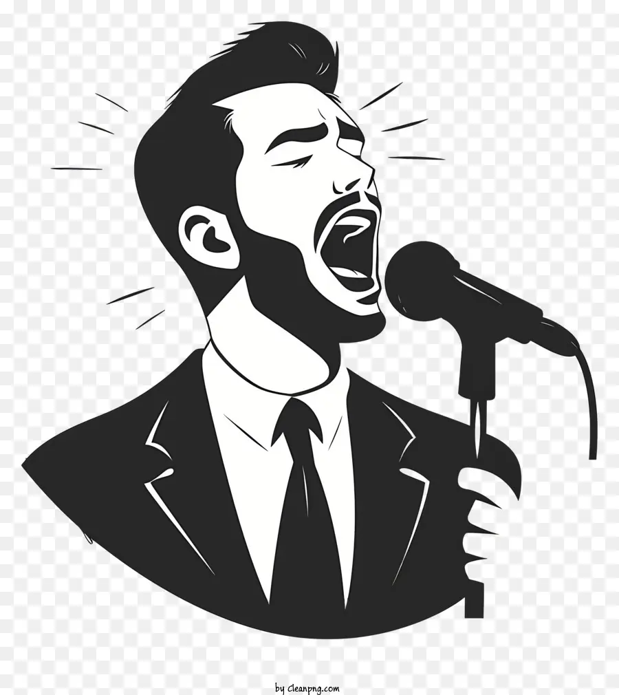 Hombre Cantando，La Cantante PNG