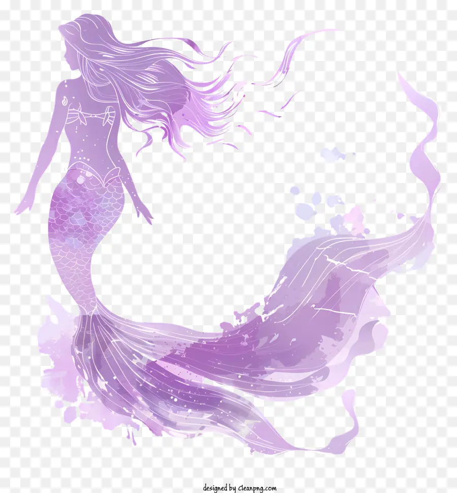 Silueta De Sirena，Sirena PNG