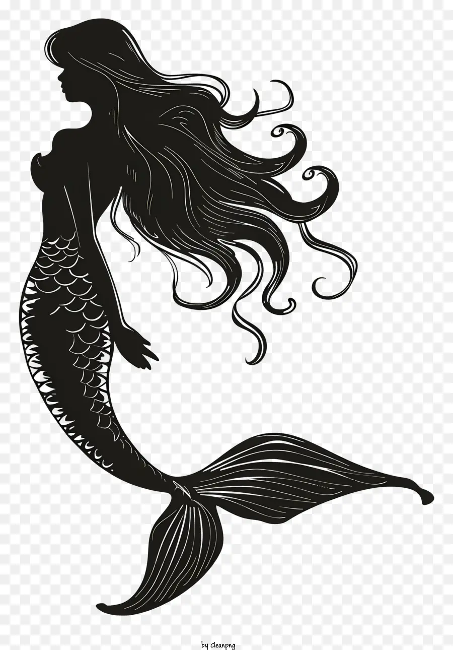 Silueta De Sirena，Sirena PNG