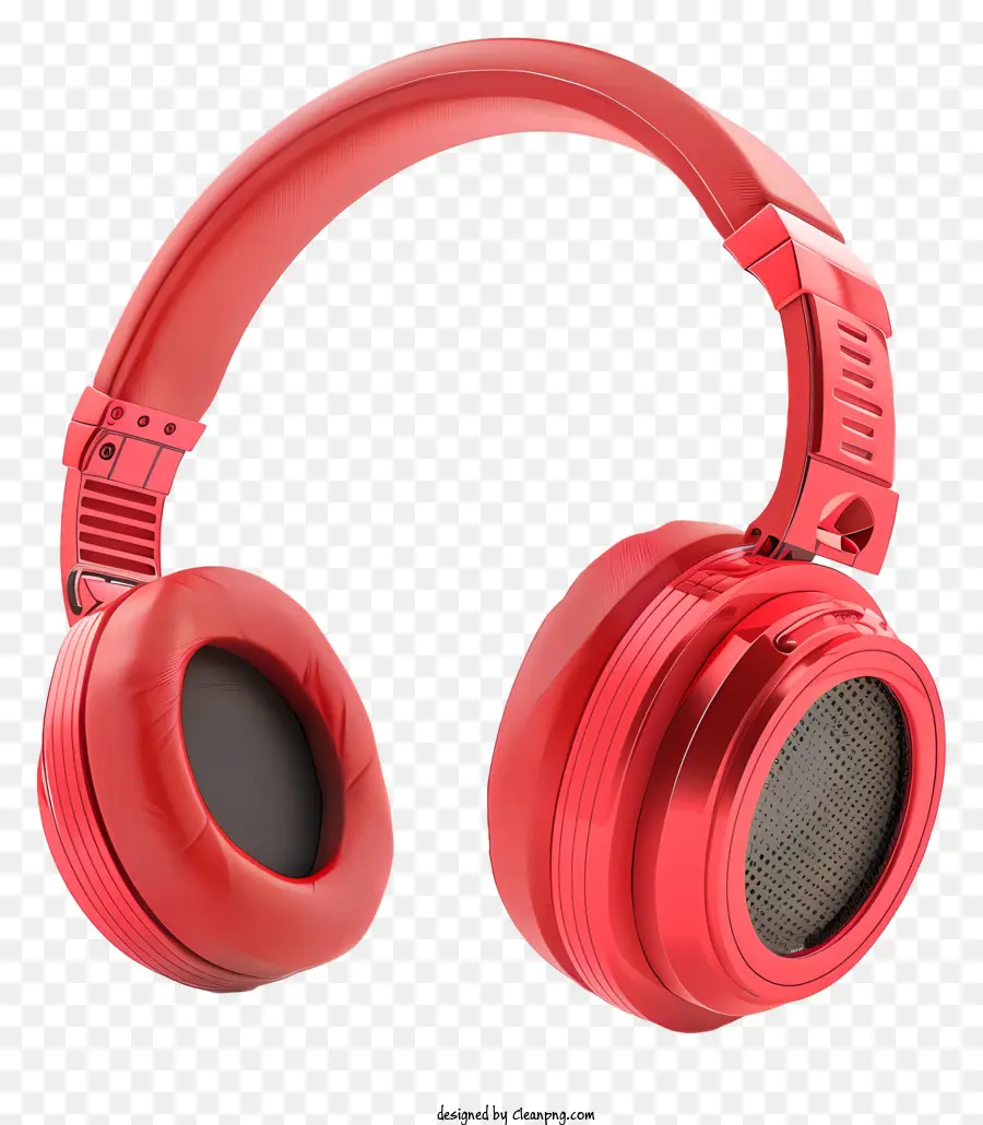 Rojo Auriculares，Auriculares De Metal PNG