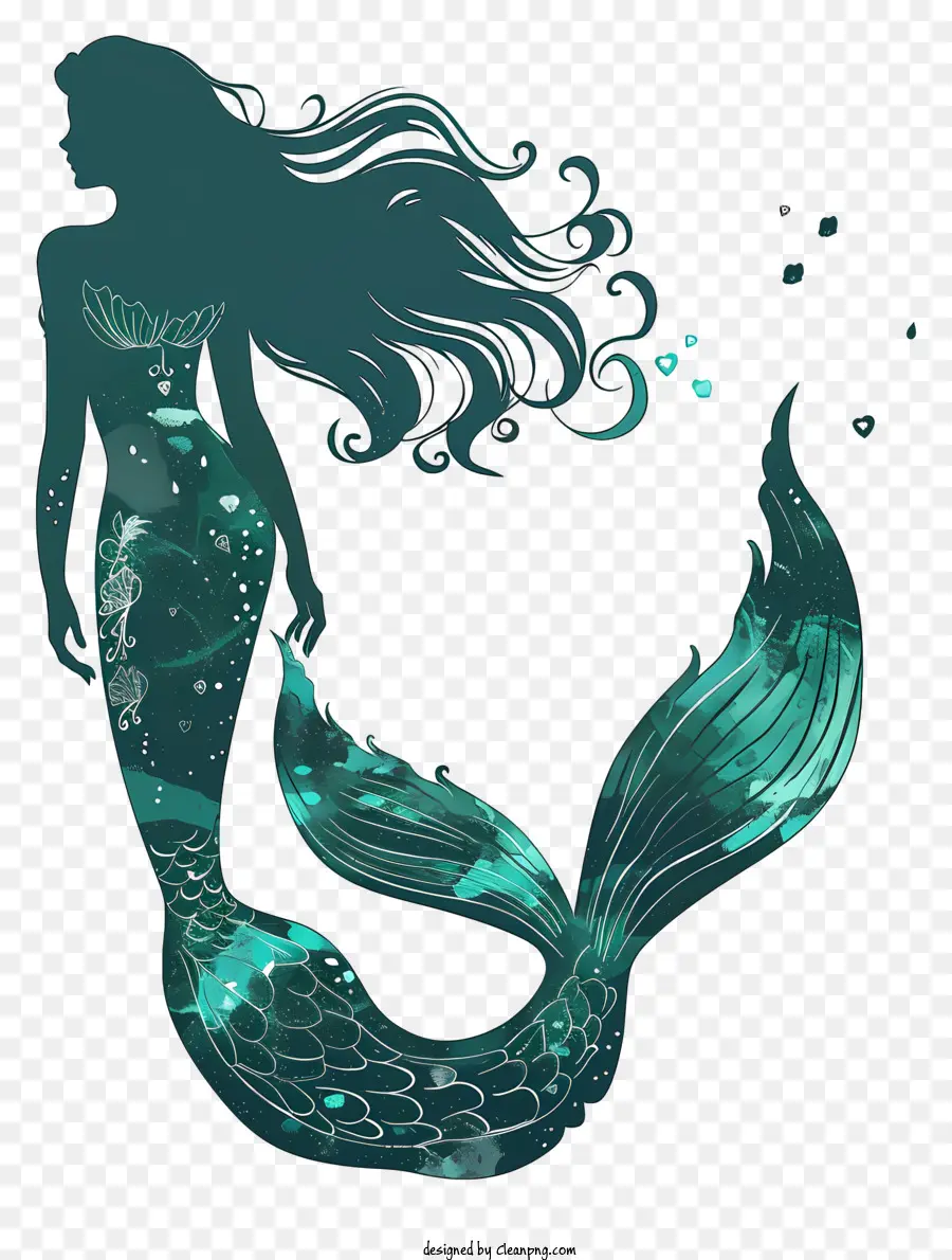 Silueta De Sirena，Sirena PNG