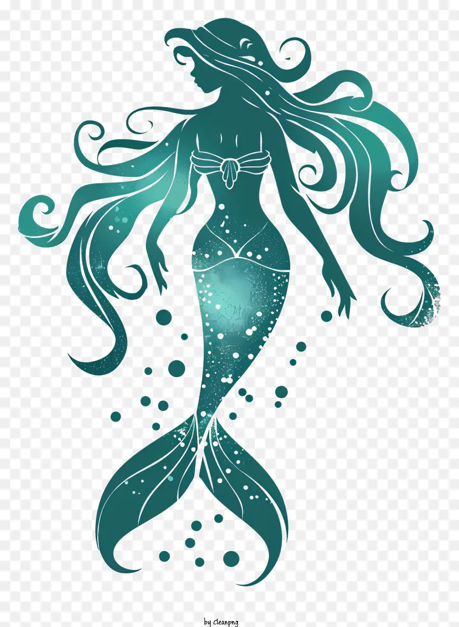 Silueta De Sirena，Sirena PNG