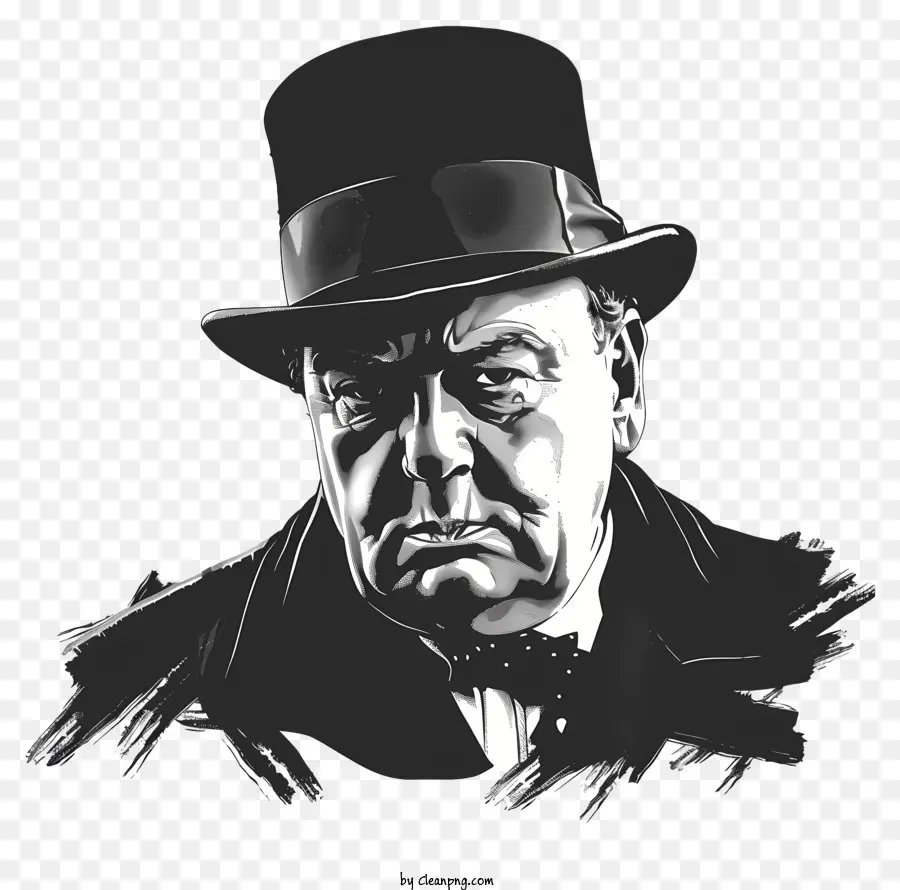 Día De Winston Churchill，Hombre Con Sombrero PNG