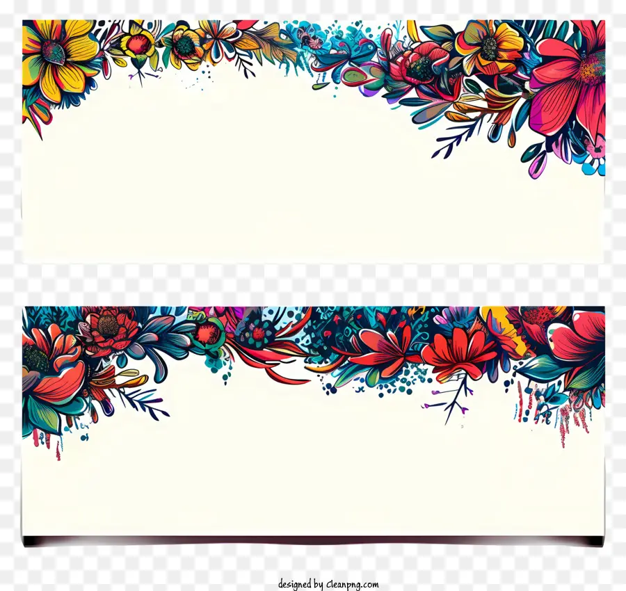 Pancartas，Bordes Florales PNG