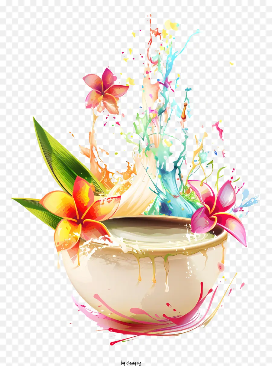 Songkran，Tazón Colorido PNG