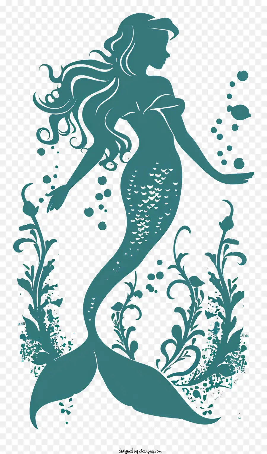 Silueta De Sirena，Sirena PNG