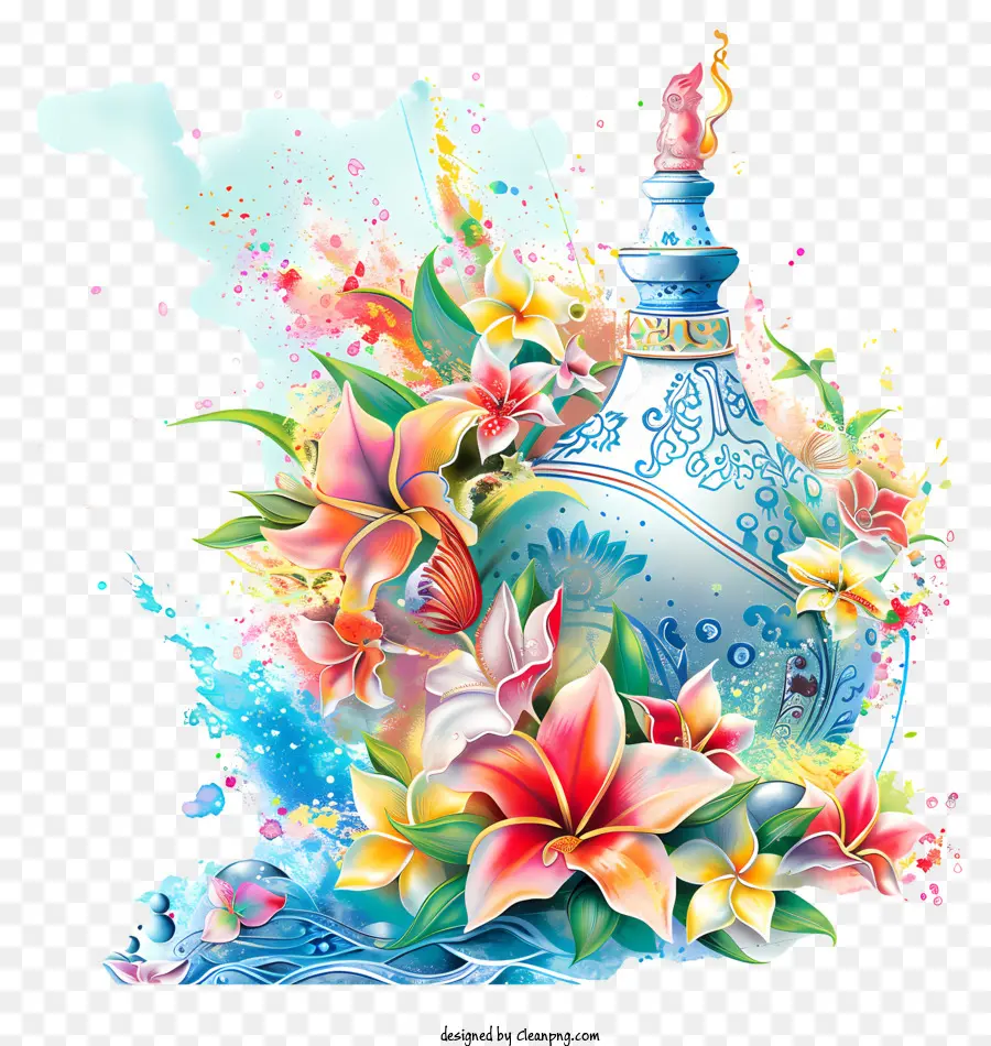 Songkran，Florero PNG